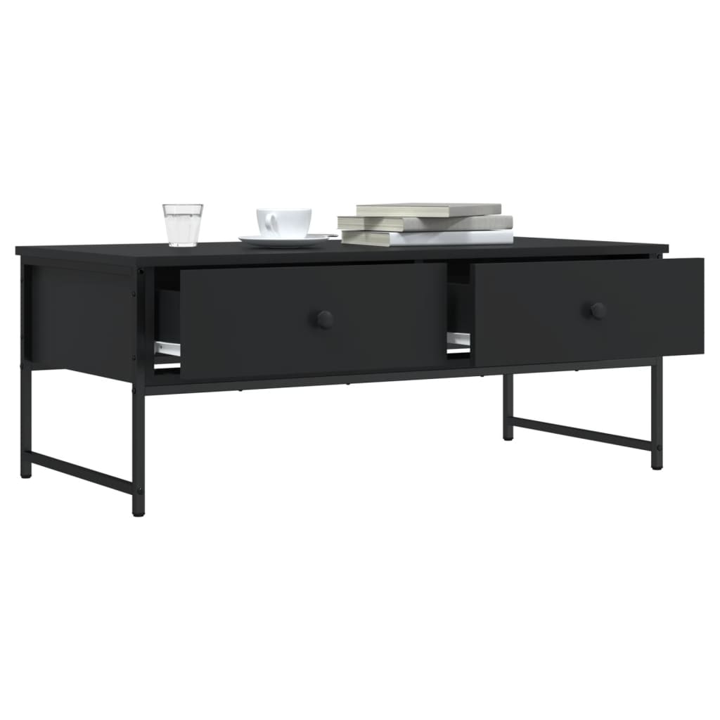 Table basse noir 101x49x39,5 cm bois d'ingénierie - XIOS