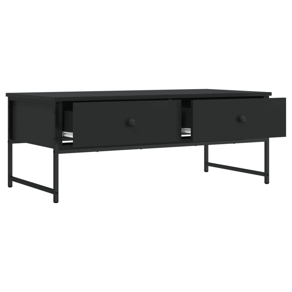 Table basse noir 101x49x39,5 cm bois d'ingénierie - XIOS