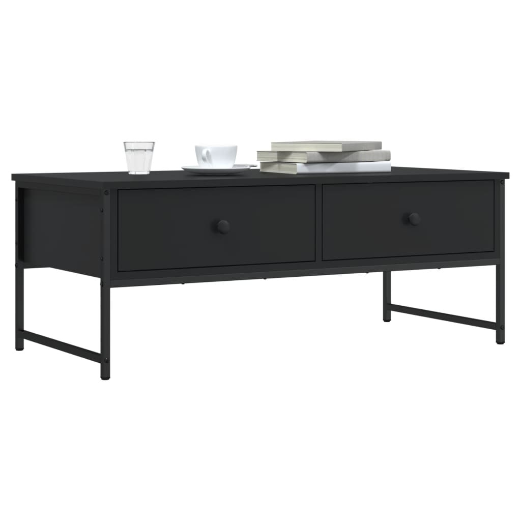 Table basse noir 101x49x39,5 cm bois d'ingénierie - XIOS