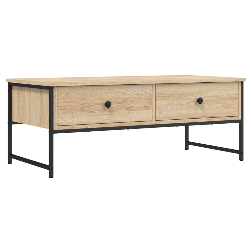 Table basse chêne sonoma 101x49x39,5 cm bois d'ingénierie - XIOS