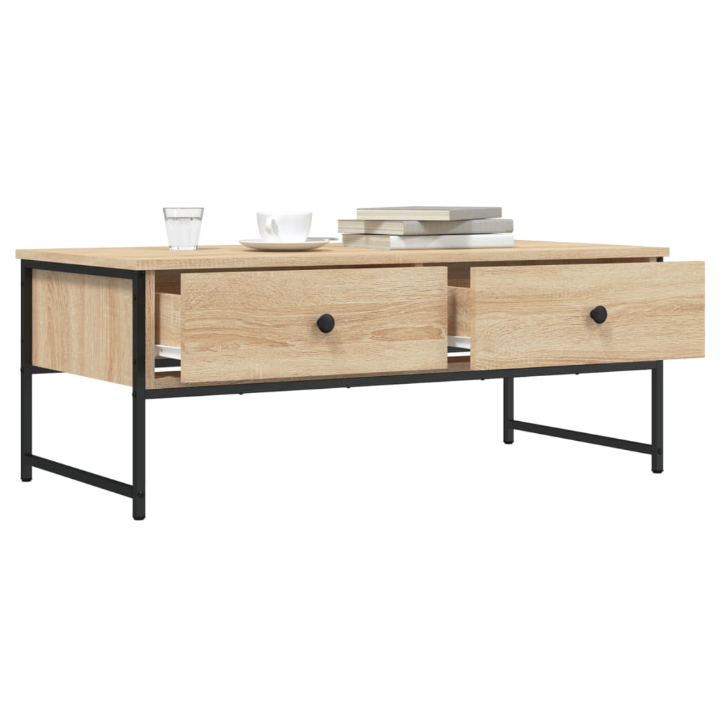 Table basse chêne sonoma 101x49x39,5 cm bois d'ingénierie - XIOS