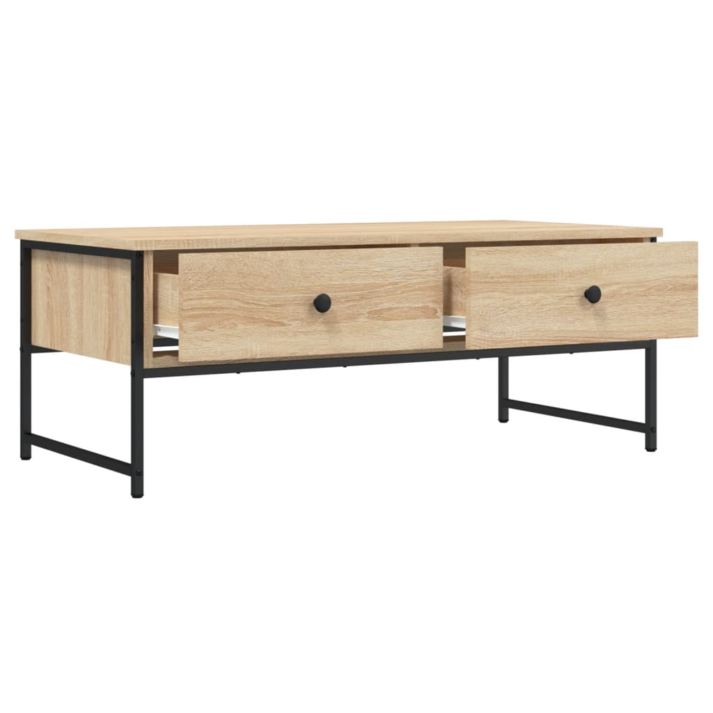 Table basse chêne sonoma 101x49x39,5 cm bois d'ingénierie - XIOS