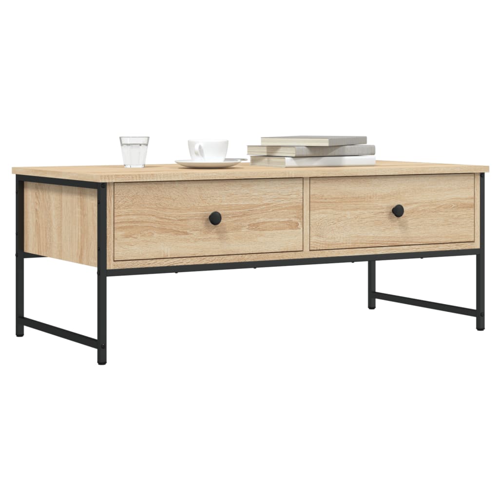 Table basse chêne sonoma 101x49x39,5 cm bois d'ingénierie - XIOS