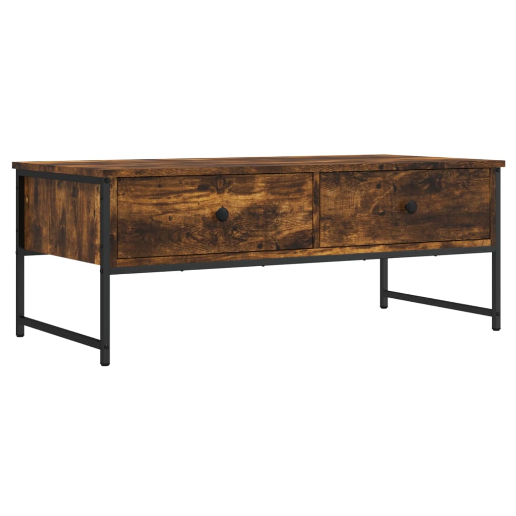 Table basse chêne fumé 101x49x39,5 cm bois d'ingénierie - XIOS