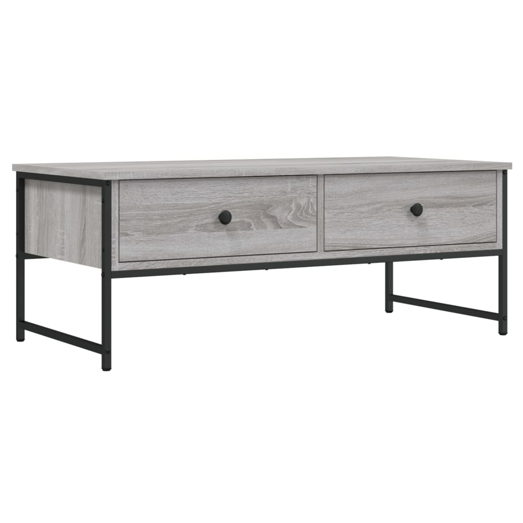 Table basse sonoma gris 101x49x39,5 cm bois d'ingénierie - XIOS