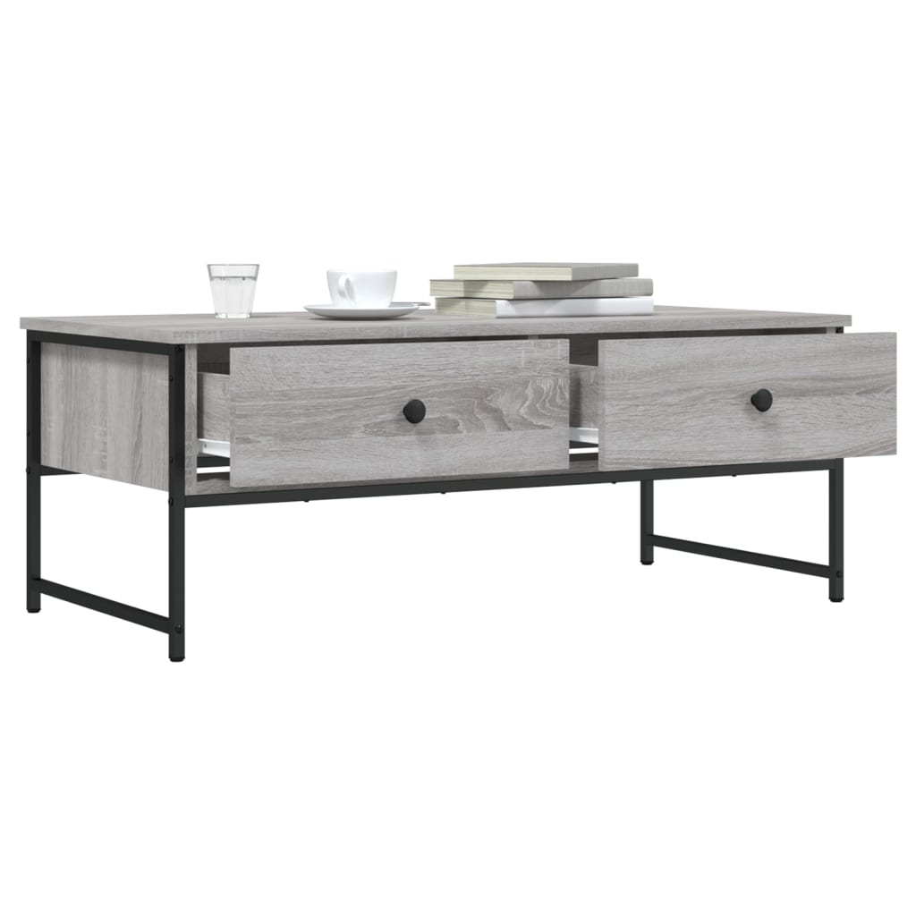 Table basse sonoma gris 101x49x39,5 cm bois d'ingénierie - XIOS