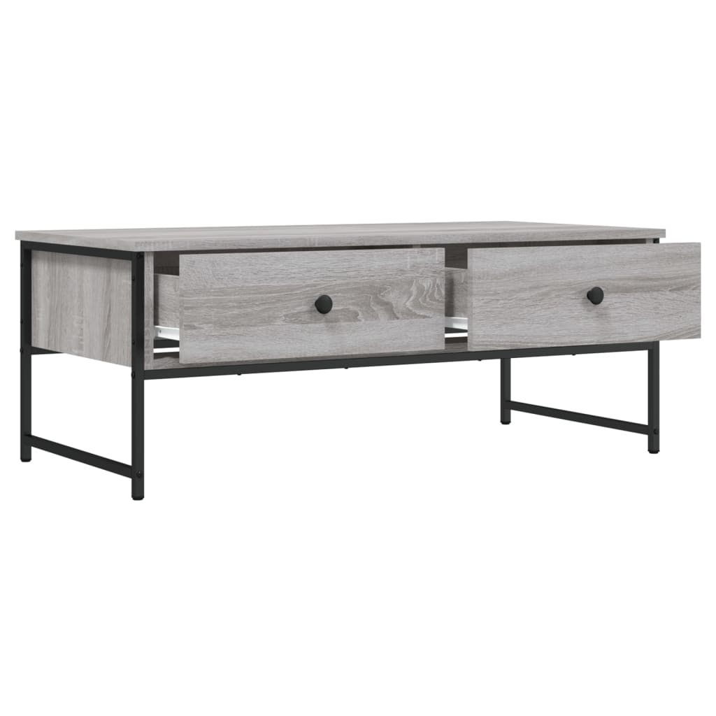 Table basse sonoma gris 101x49x39,5 cm bois d'ingénierie - XIOS