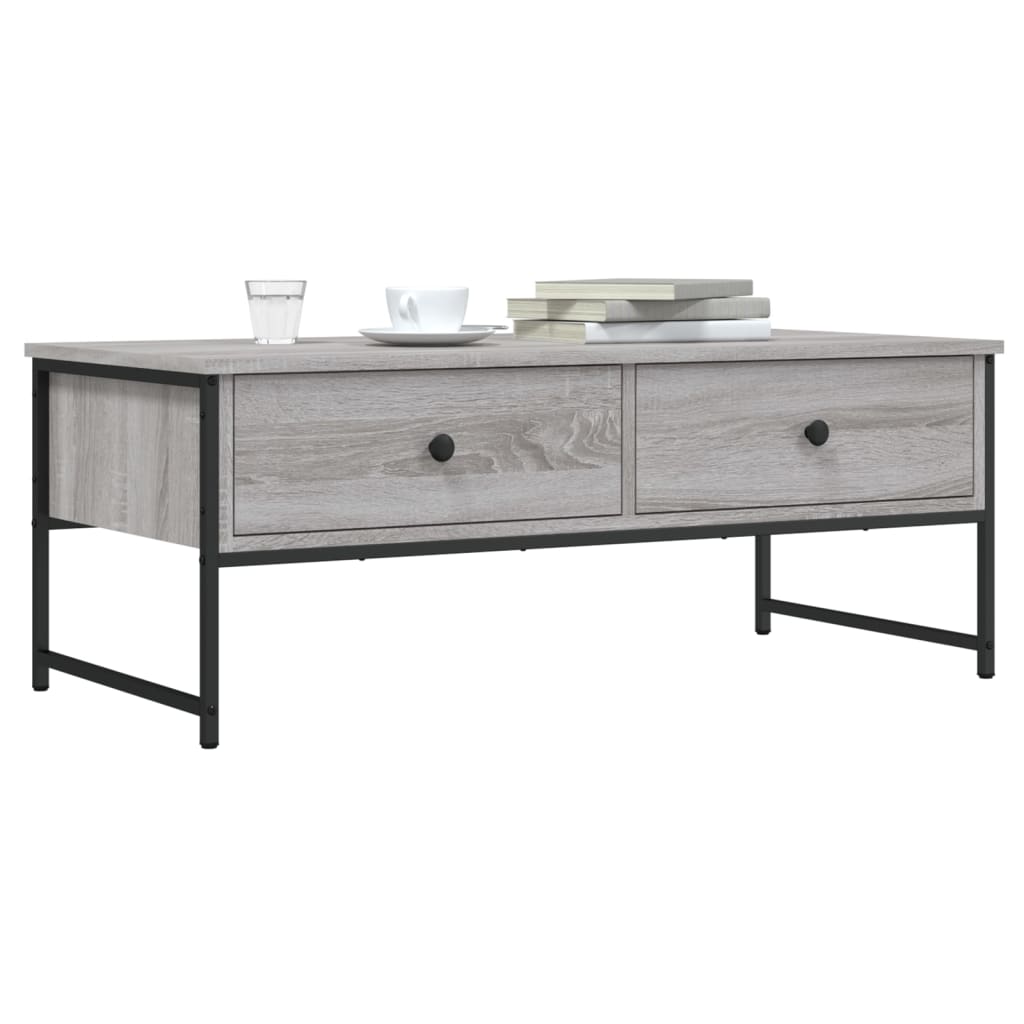 Table basse sonoma gris 101x49x39,5 cm bois d'ingénierie - XIOS