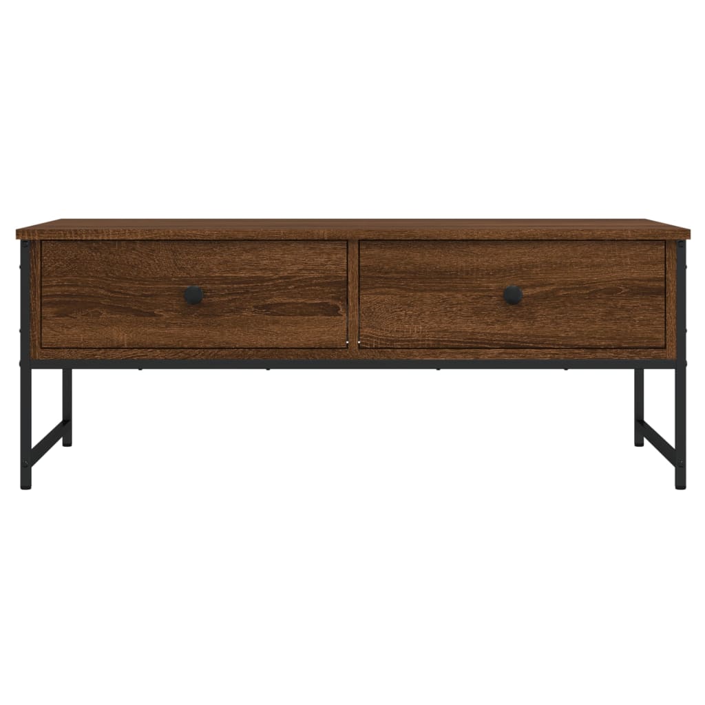 Table basse chêne marron 101x49x39,5 cm bois d'ingénierie - XIOS