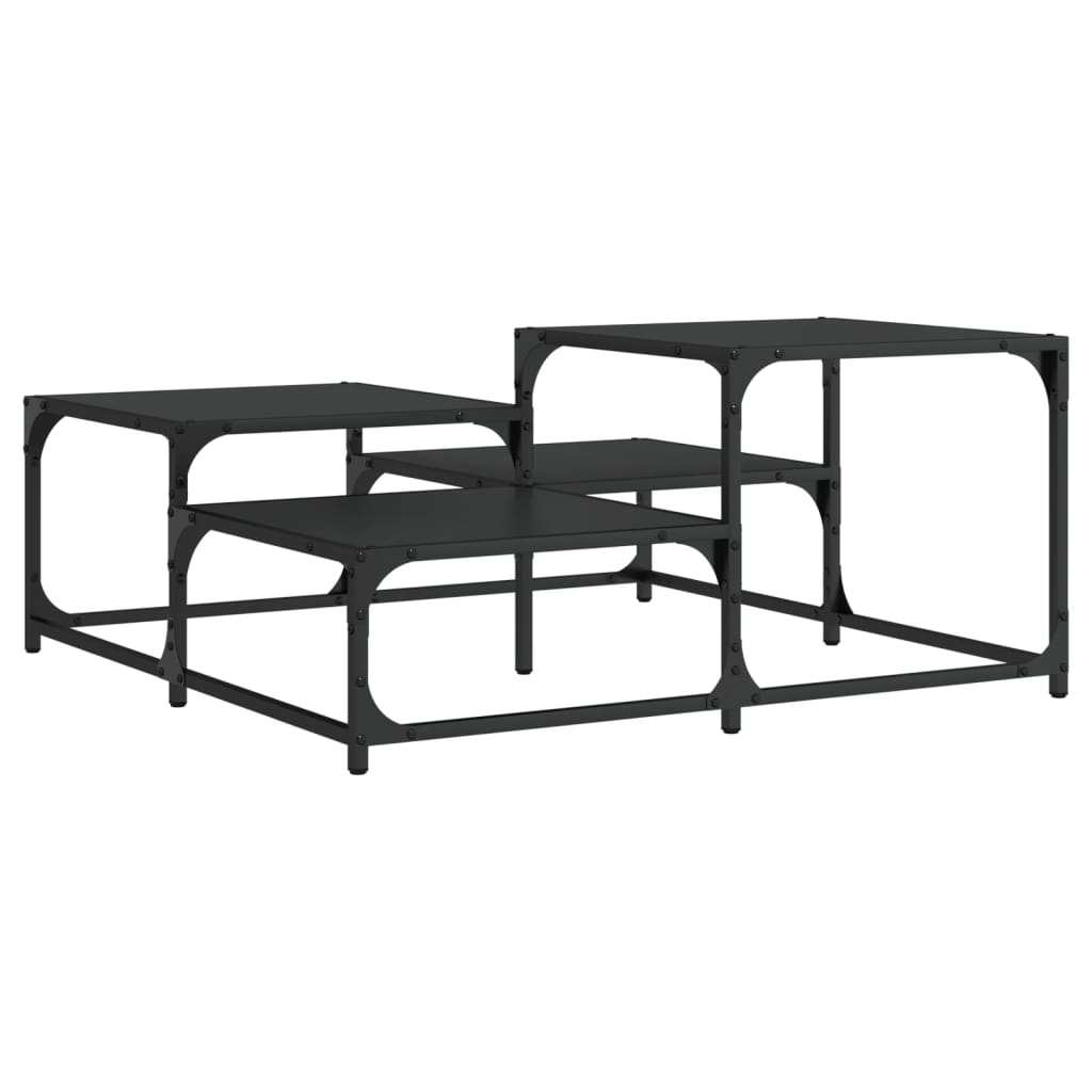 Table basse noir 87,5x87,5x40 cm bois d'ingénierie - XIOS