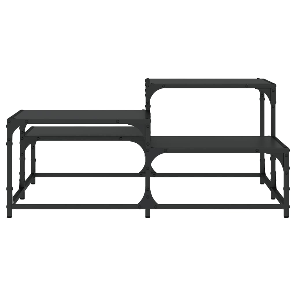 Table basse noir 87,5x87,5x40 cm bois d'ingénierie - XIOS