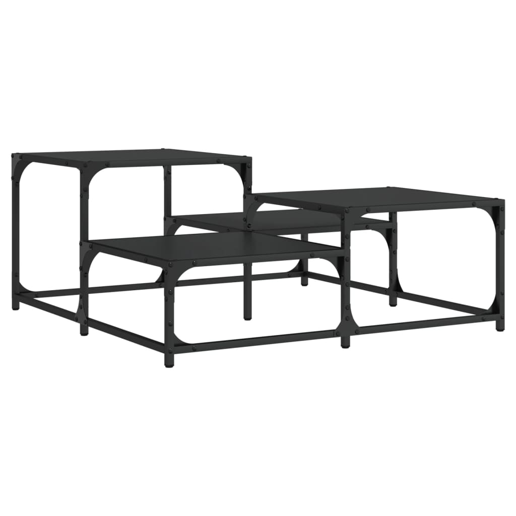 Table basse noir 87,5x87,5x40 cm bois d'ingénierie - XIOS