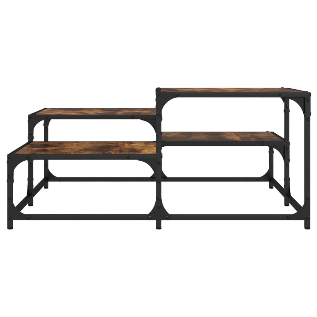 Table basse chêne fumé 87,5x87,5x40cm bois d'ingénierie - XIOS