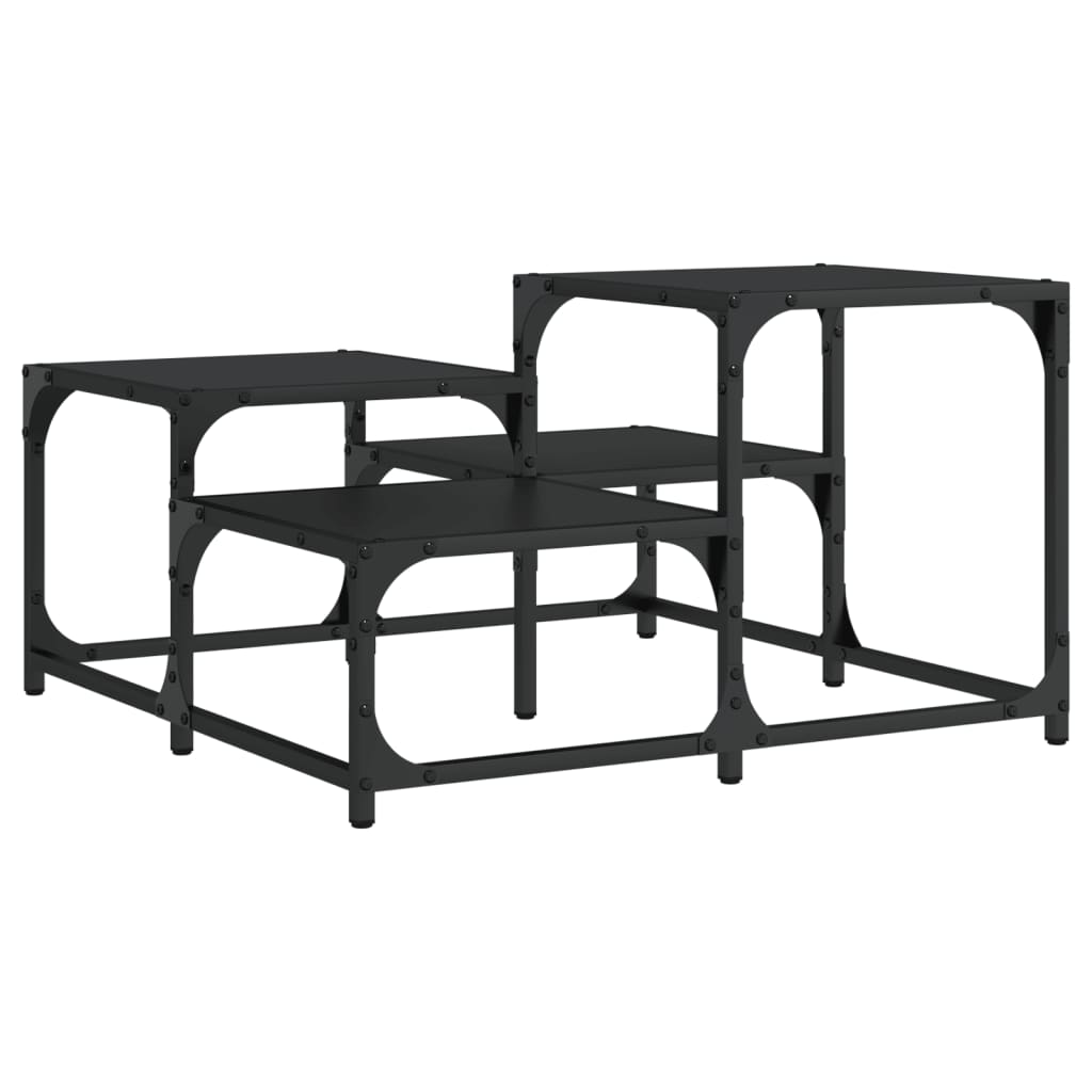 Table basse noir 68x68x40 cm bois d'ingénierie - XIOS