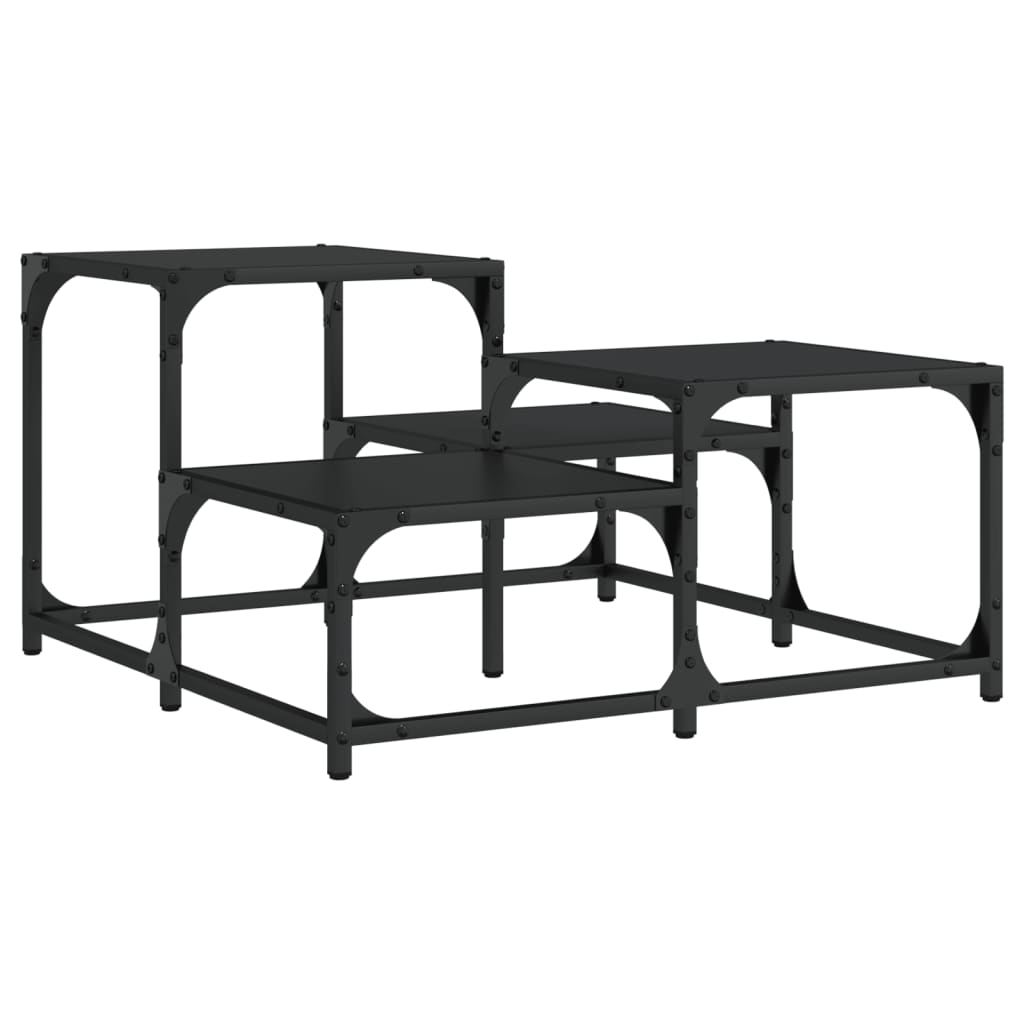 Table basse noir 68x68x40 cm bois d'ingénierie - XIOS