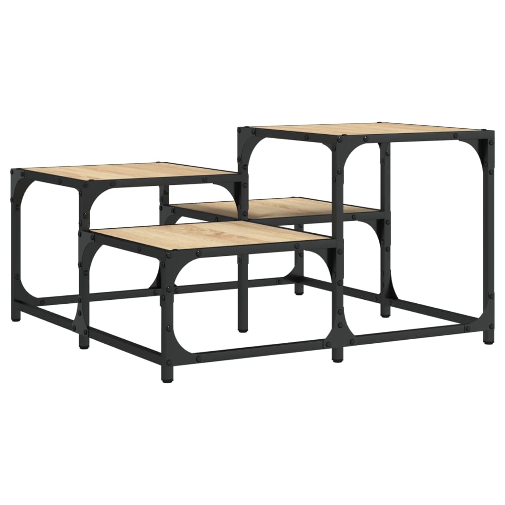Table basse chêne sonoma 68x68x40 cm bois d'ingénierie - XIOS