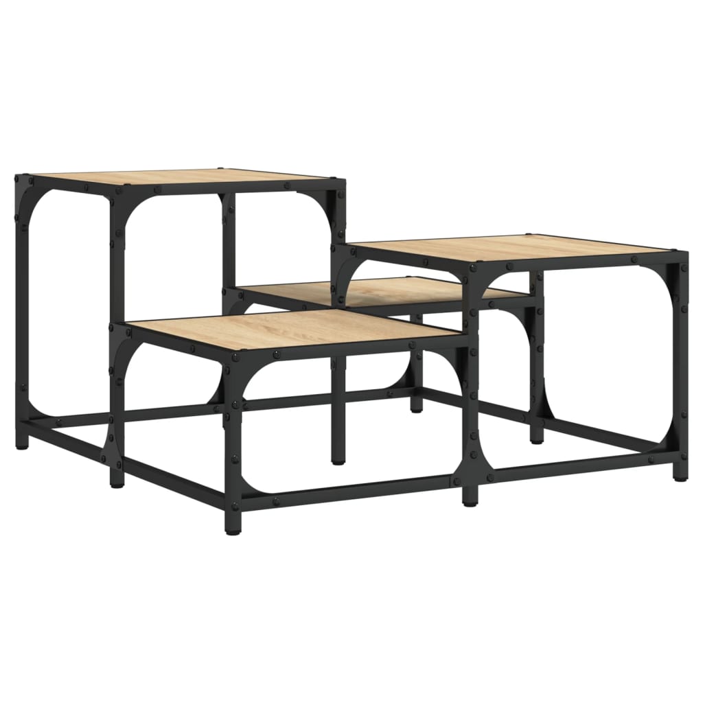 Table basse chêne sonoma 68x68x40 cm bois d'ingénierie - XIOS