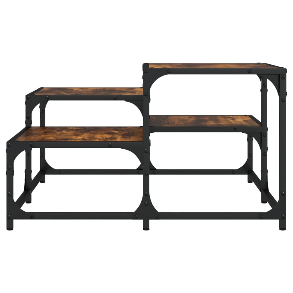 Table basse chêne fumé 68x68x40 cm bois d'ingénierie - XIOS