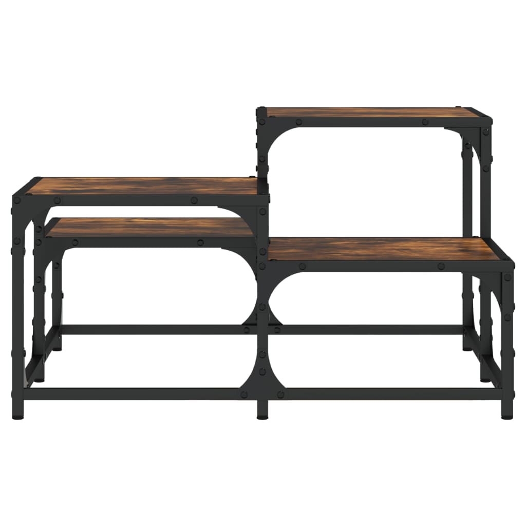 Table basse chêne fumé 68x68x40 cm bois d'ingénierie - XIOS