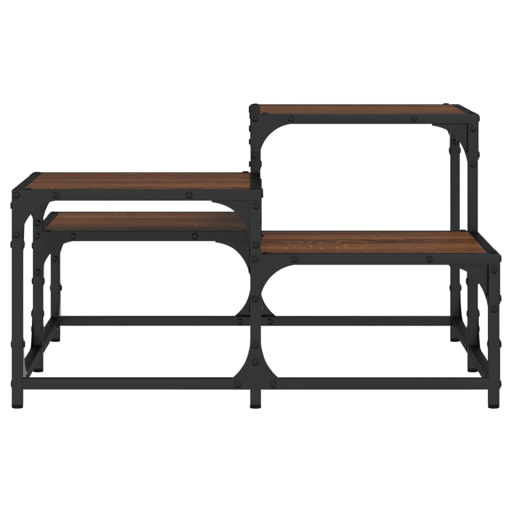 Table basse chêne marron 68x68x40 cm bois d'ingénierie - XIOS