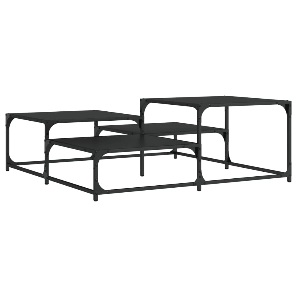Table basse noir 107x107x40 cm bois d'ingénierie - XIOS