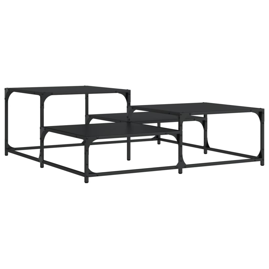 Table basse noir 107x107x40 cm bois d'ingénierie - XIOS