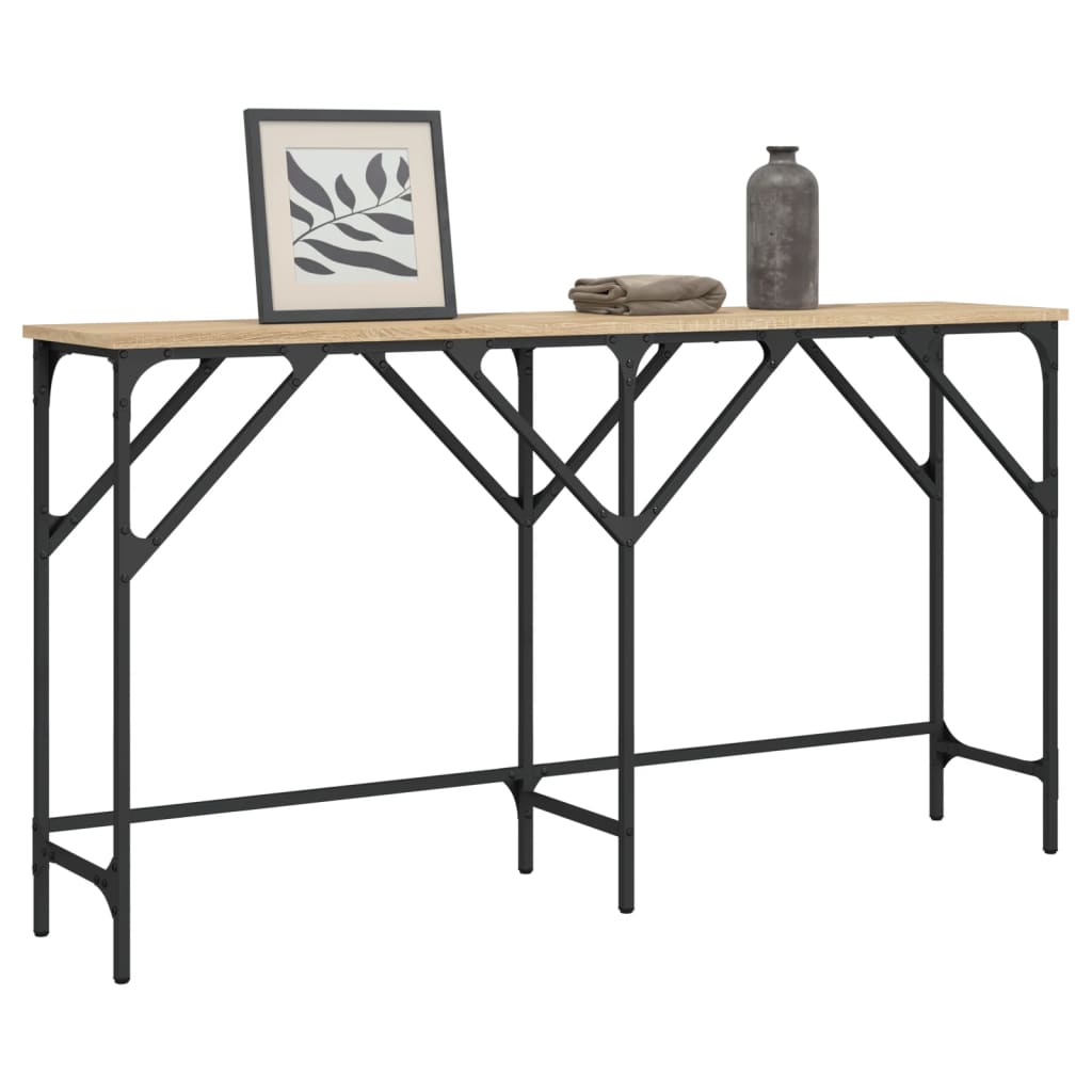 Table console chêne sonoma 140x29x75 cm bois d'ingénierie - XIOS