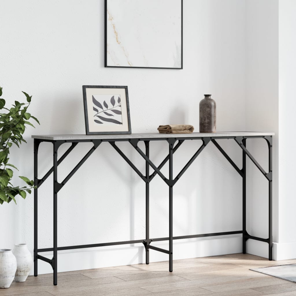 Table console sonoma gris 140x29x75 cm bois d'ingénierie - XIOS