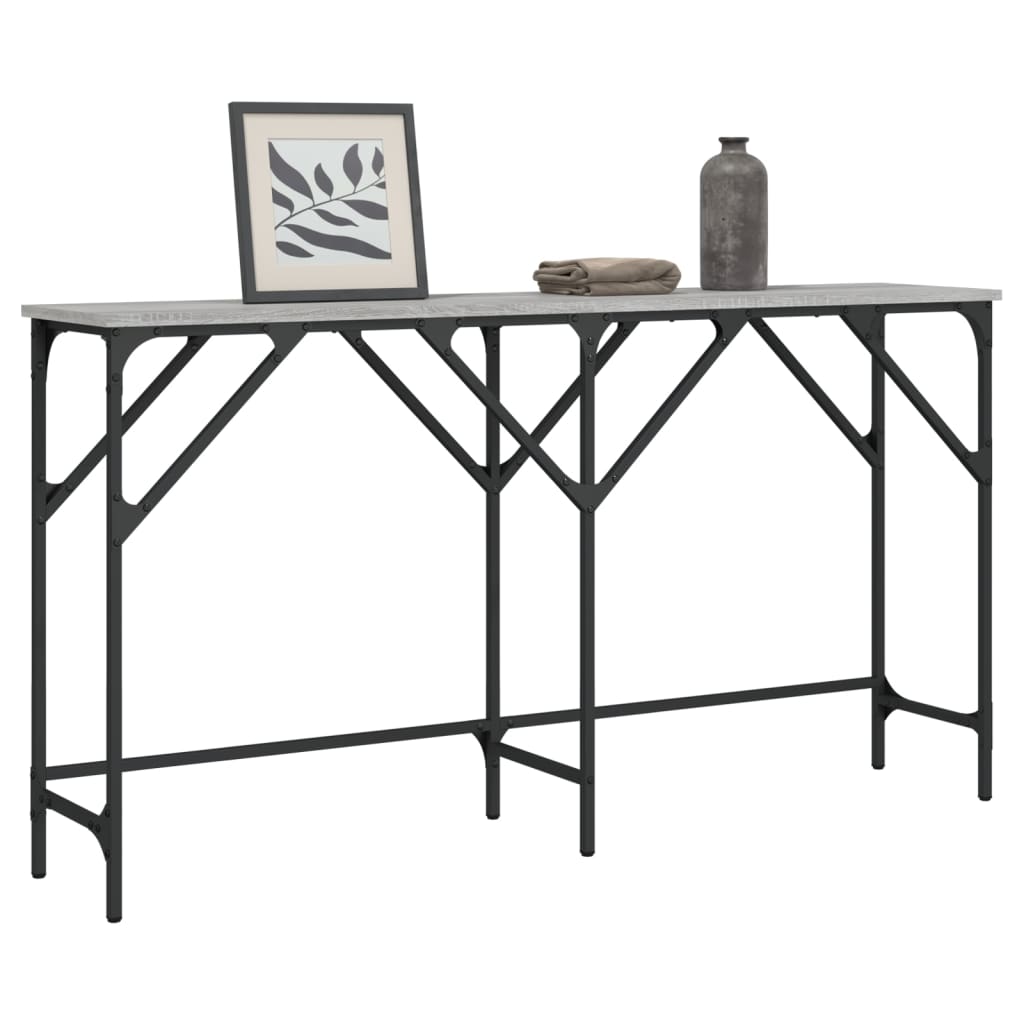 Table console sonoma gris 140x29x75 cm bois d'ingénierie - XIOS