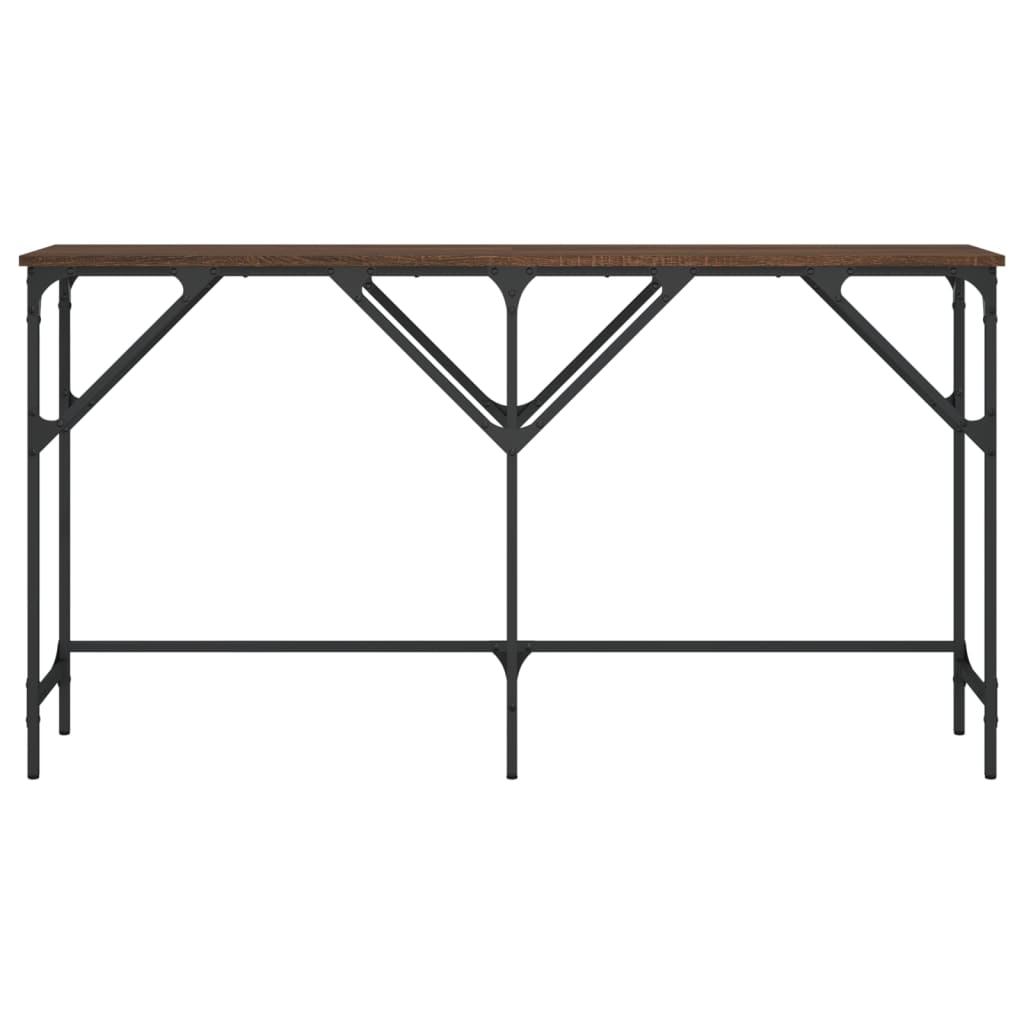 Table console chêne marron 140x29x75 cm bois d'ingénierie - XIOS