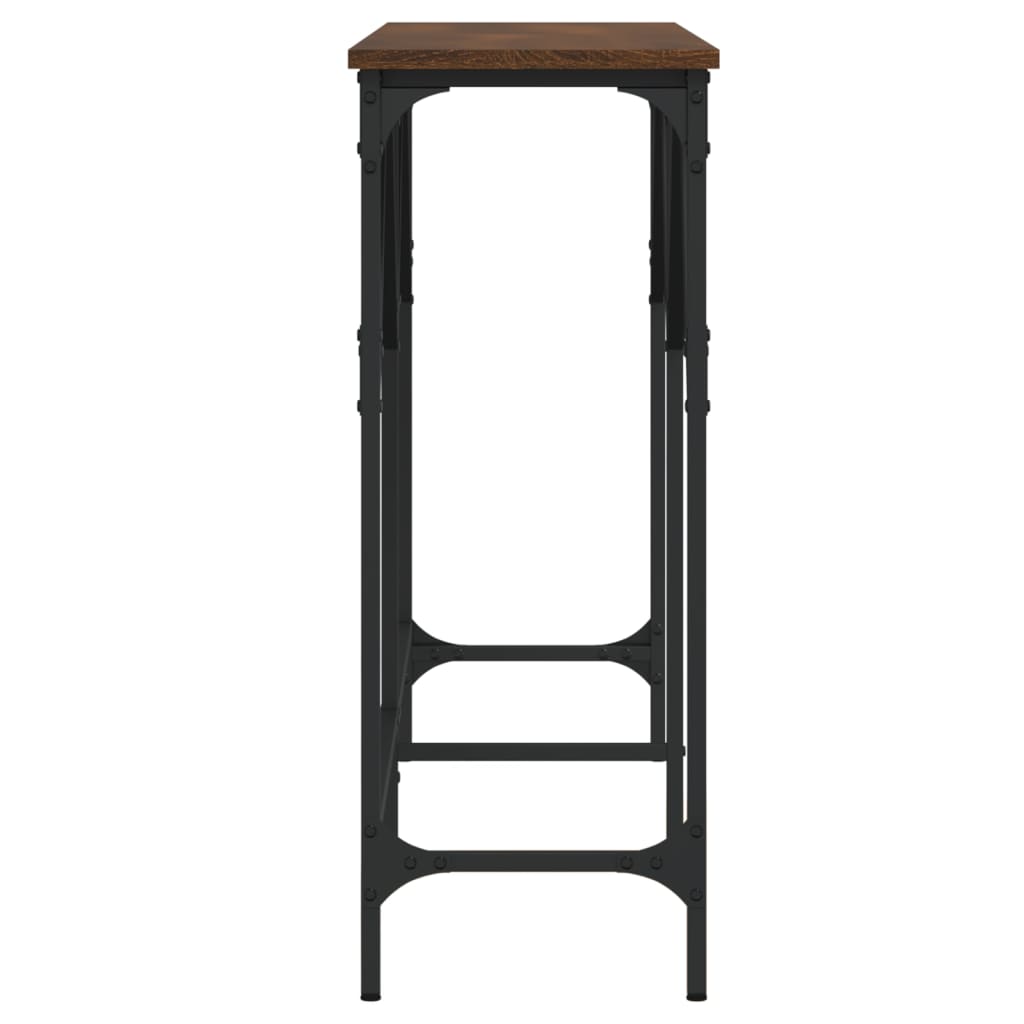 Table console chêne marron 140x29x75 cm bois d'ingénierie - XIOS