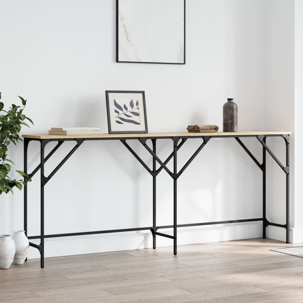 Table console chêne sonoma 180x29x75 cm bois d'ingénierie - XIOS