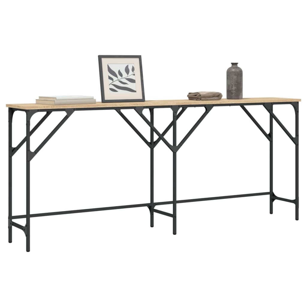 Table console chêne sonoma 180x29x75 cm bois d'ingénierie - XIOS