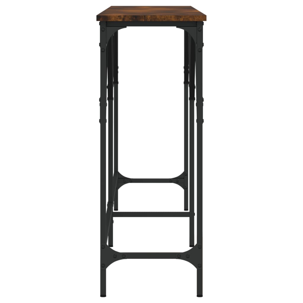 Table console chêne fumé 180x29x75 cm bois d'ingénierie - XIOS