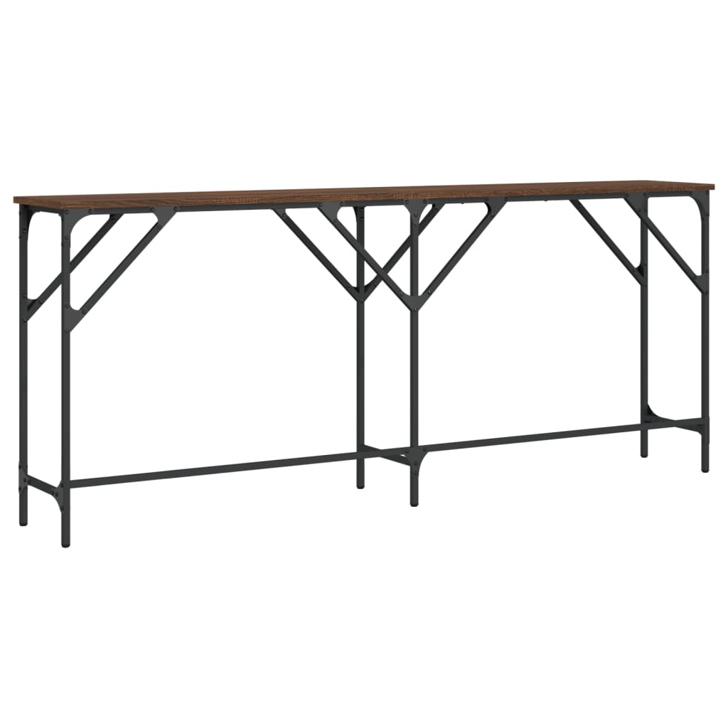 Table console chêne marron 180x29x75 cm bois d'ingénierie - XIOS