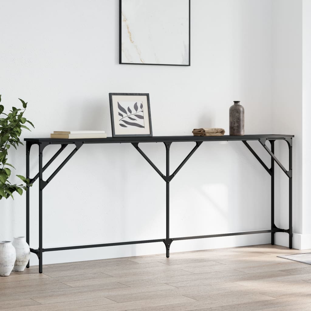 Table console noir 180x23x75 cm bois d'ingénierie - XIOS