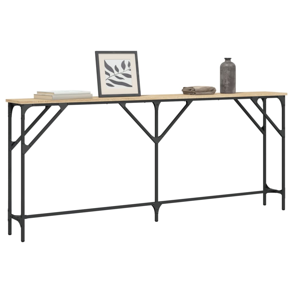 Table console chêne sonoma 180x23x75 cm bois d'ingénierie - XIOS