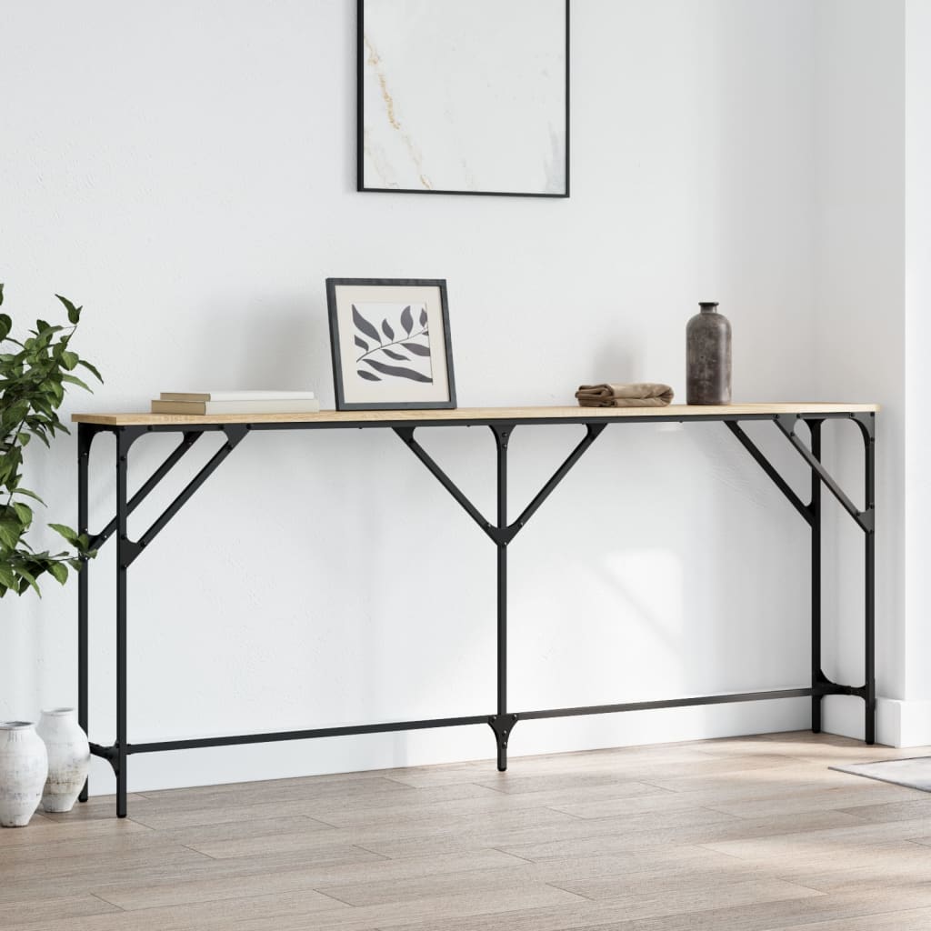 Table console chêne sonoma 180x23x75 cm bois d'ingénierie - XIOS