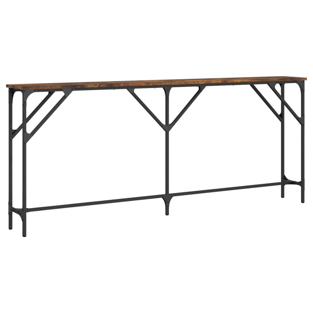 Table console chêne fumé 180x23x75 cm bois d'ingénierie - XIOS