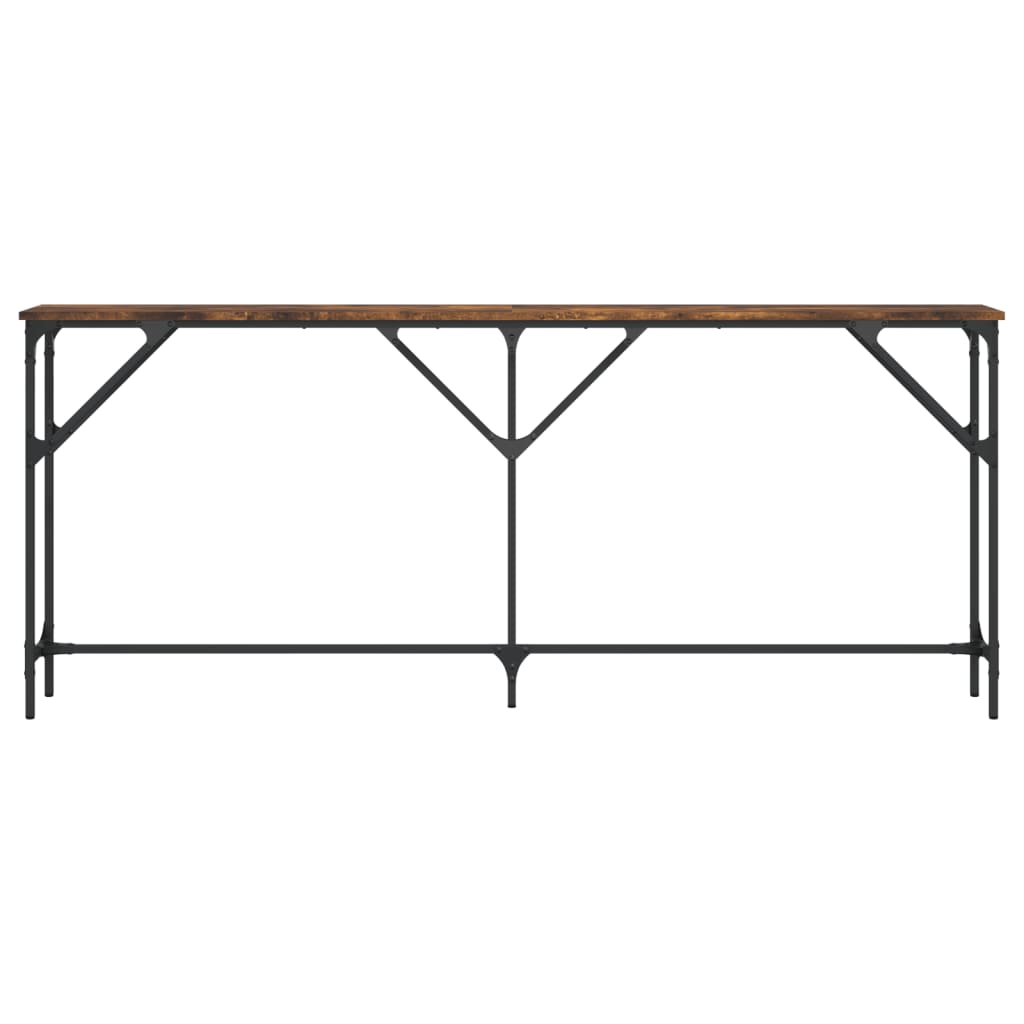 Table console chêne fumé 180x23x75 cm bois d'ingénierie - XIOS