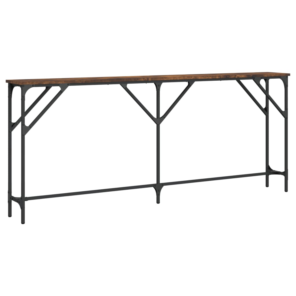 Table console chêne fumé 180x23x75 cm bois d'ingénierie - XIOS