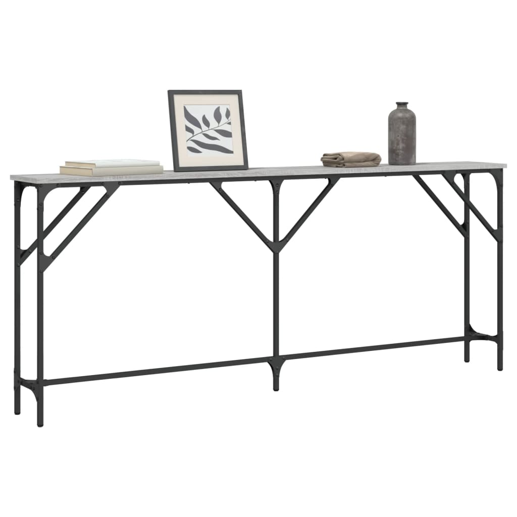 Table console sonoma gris 180x23x75 cm bois d'ingénierie - XIOS