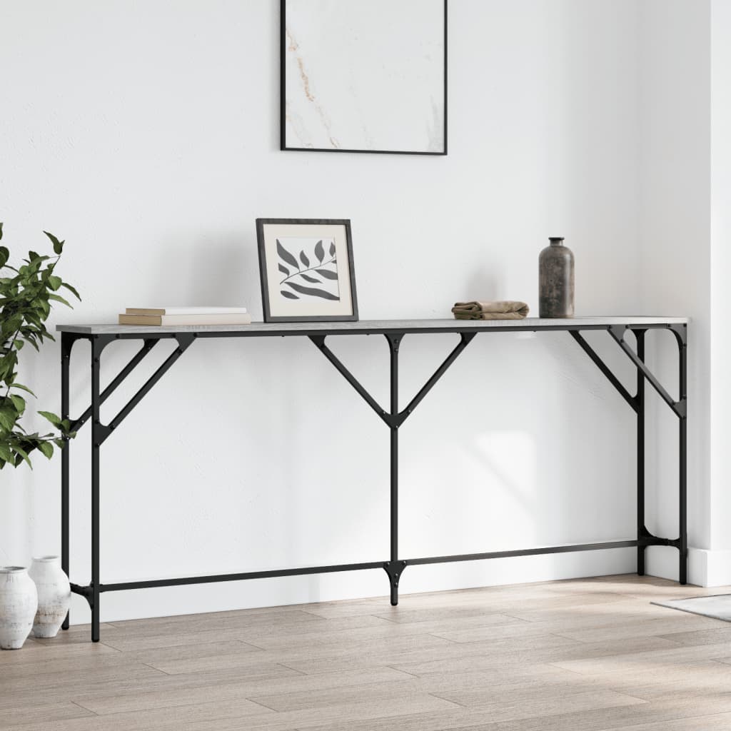 Table console sonoma gris 180x23x75 cm bois d'ingénierie - XIOS