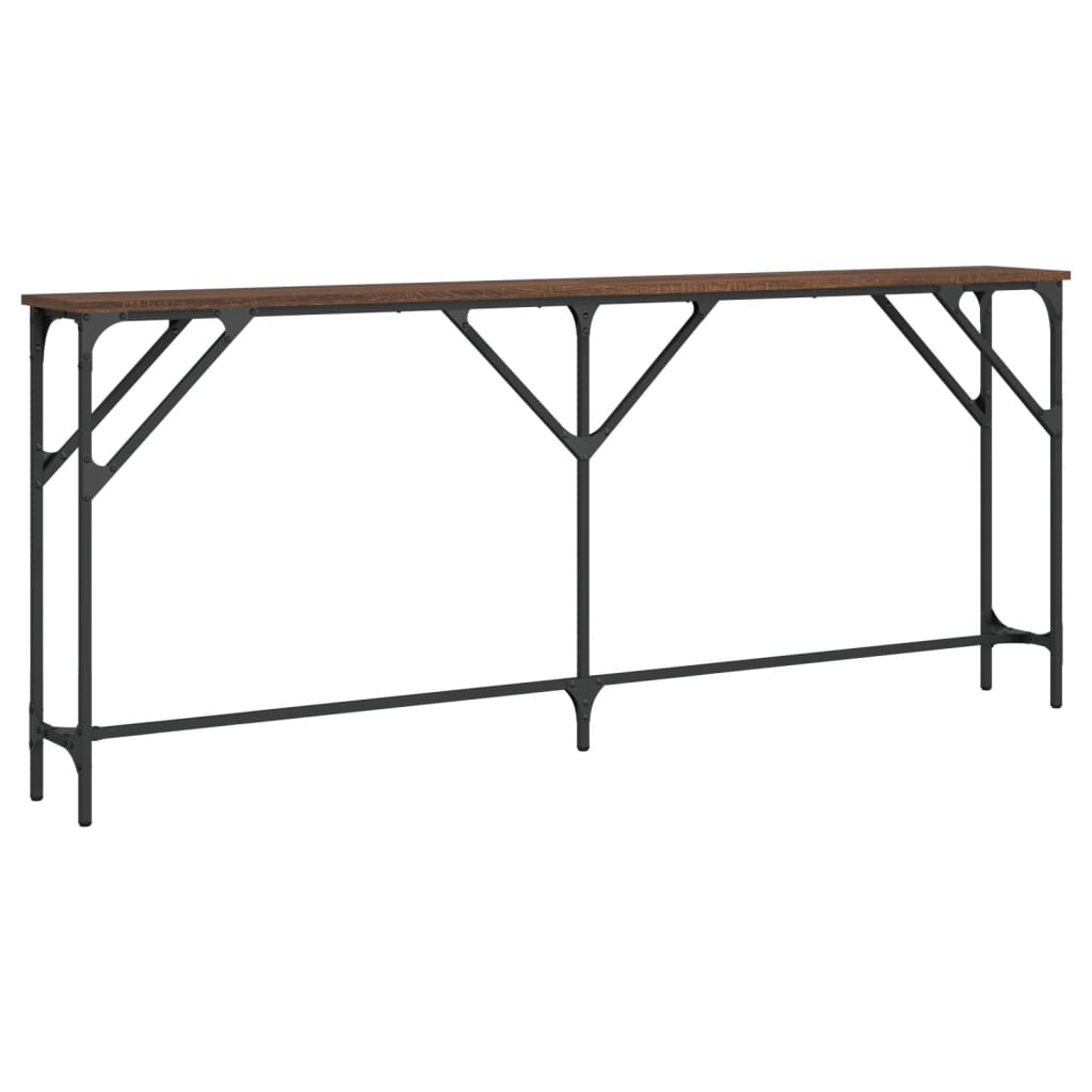 Table console chêne marron 180x23x75 cm bois d'ingénierie - XIOS
