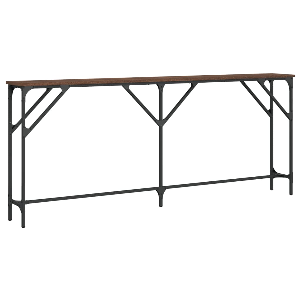 Table console chêne marron 180x23x75 cm bois d'ingénierie - XIOS