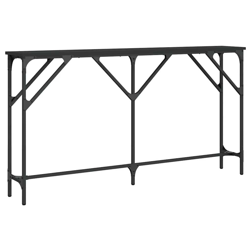 Table console noir 140x23x75 cm bois d'ingénierie - XIOS