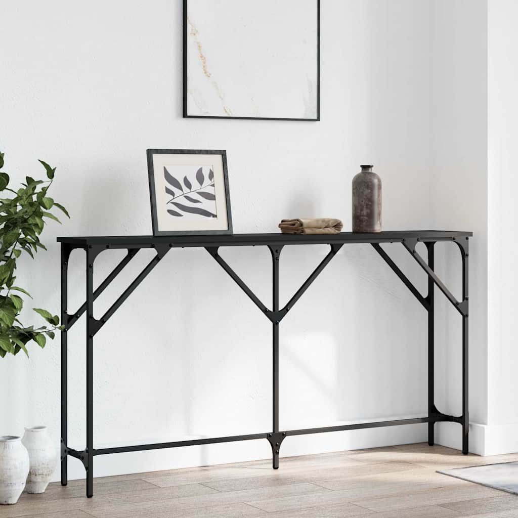 Table console noir 140x23x75 cm bois d'ingénierie - XIOS
