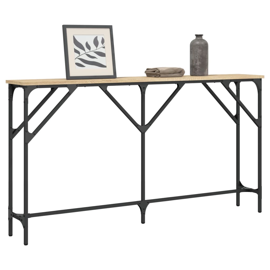 Table console chêne sonoma 140x23x75 cm bois d'ingénierie - XIOS