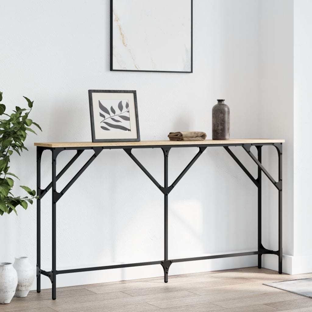 Table console chêne sonoma 140x23x75 cm bois d'ingénierie - XIOS