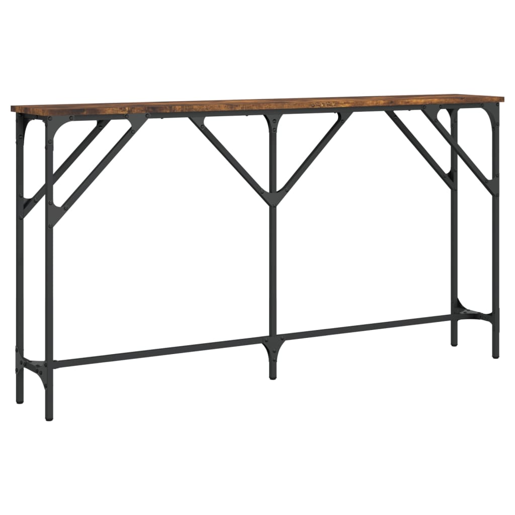 Table console chêne fumé 140x23x75 cm bois d'ingénierie - XIOS
